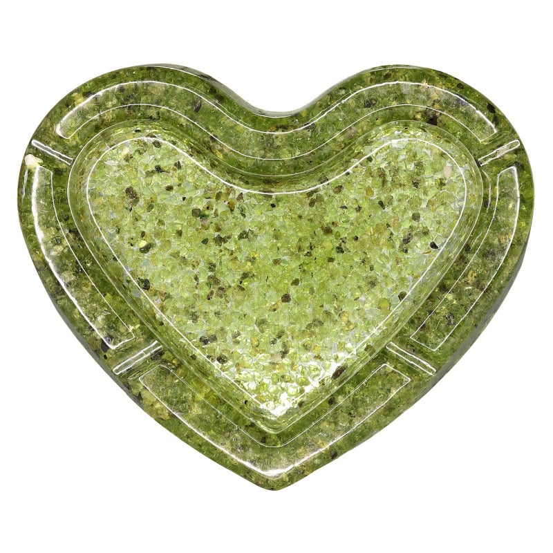 Amogeeli Heart Shaped Orgone Stone Bowl for Crystal Cleansing and Charging Orgonite Crystal Bowl for Decor