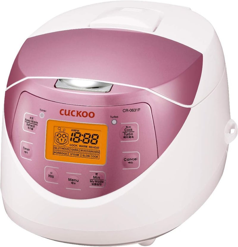 Cuckoo Micom Rice Cooker 6 Cup Uncooked / 12 Cup Cooked, Korean Fuzzy Logic Rice Cooker with Delay Timer & Keep Warm Setting, Versatile Food Steamer with Non-Stick Inner Pot, Pink (CR-0631F) - Image 2