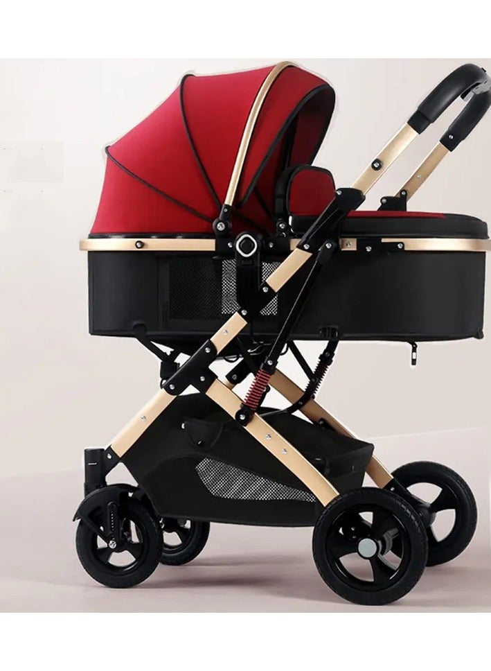 DubaiGallery عربة أطفال قابلة للطي 3 في 1 خفيفة الوزن نظام سفر مدمج للعناية بالرضع والأطفال الصغار - Image 2