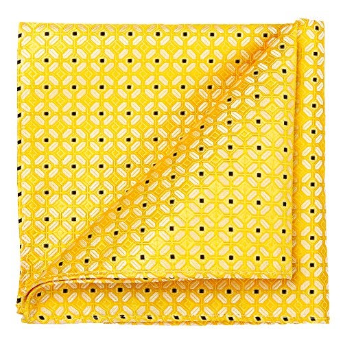 fortunatever Yellow Mens' Extra Long Ties,Checkered Pattern Necktie With Black Dots(63") - Image 4