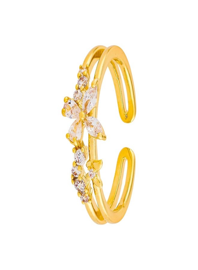 KUSHAL'S Fashion Jewellery White Gold Polished Copper Trendy Zircon Finger ring, Best for Casual Wear & Special Occasion - 455191 - Image 1