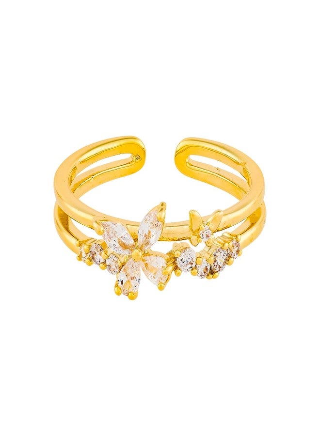KUSHAL'S Fashion Jewellery White Gold Polished Copper Trendy Zircon Finger ring, Best for Casual Wear & Special Occasion - 455191 - Image 3