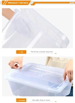 Premify 10L Storage Box With Lid Clear Plastic Organizer – 4 Stackable Containers Set Transparent Boxes Storing Kitchen Food, Toys, Tools, Medicine, Office Supplies, Arts & Crafts, Shoes  - Image 2