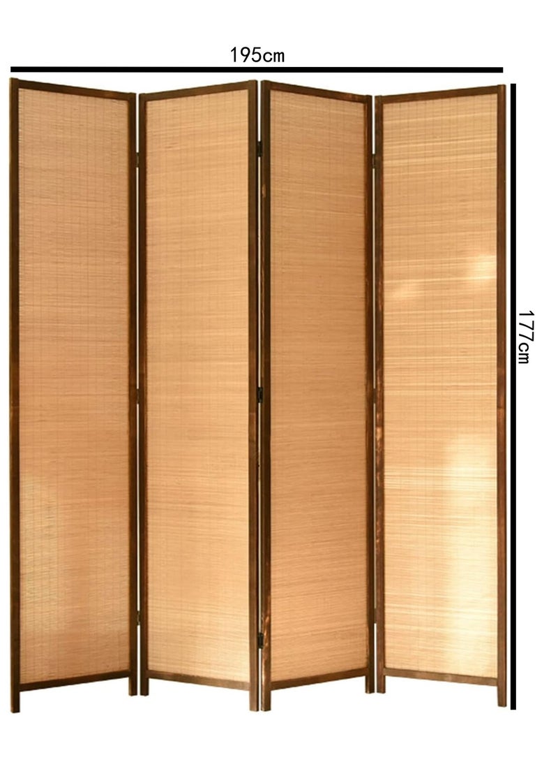 لينجوي شاشة خصوصية لمقسم غرفة الخيزران مكونة من 4 ألواح قابلة للطي قائمة بذاتها - Image 4