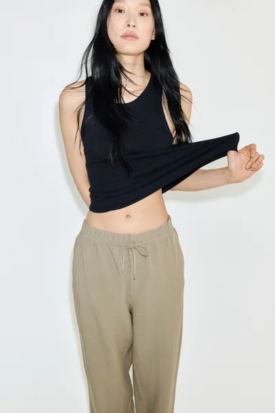 H&M Linen-blend drawstring trousers