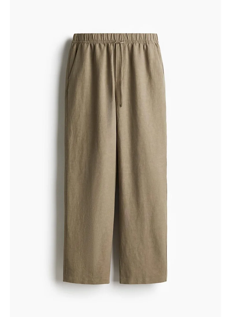 اتش اند ام Linen-blend drawstring trousers