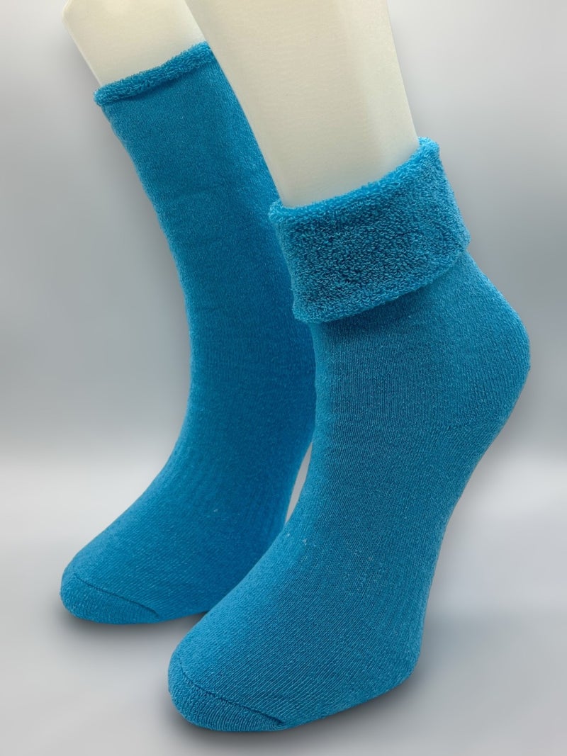 Ciho Socks 6 Pairs Women's Winter, Thick, Curled, Elastic-Free Thermal Socket Socks - Pink  - Image 3