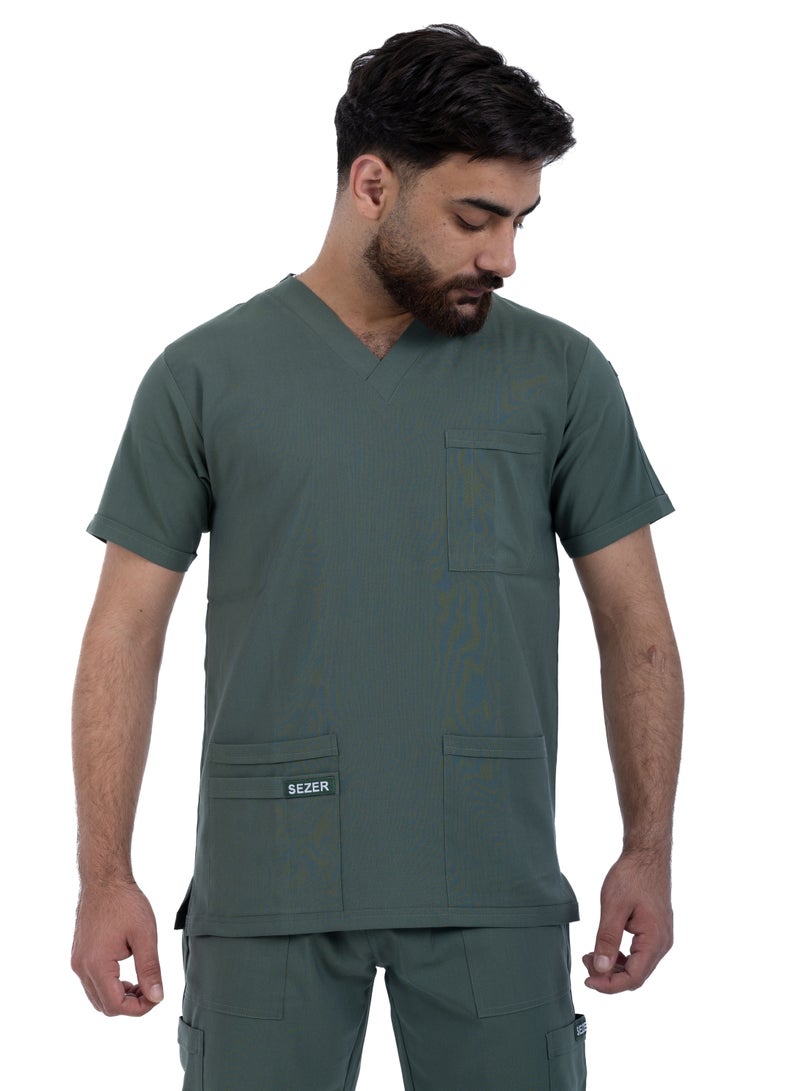 sezer Caesar Scrub for Men - Strength and comfort in an olive cotton design that fits you all day long  - Image 3