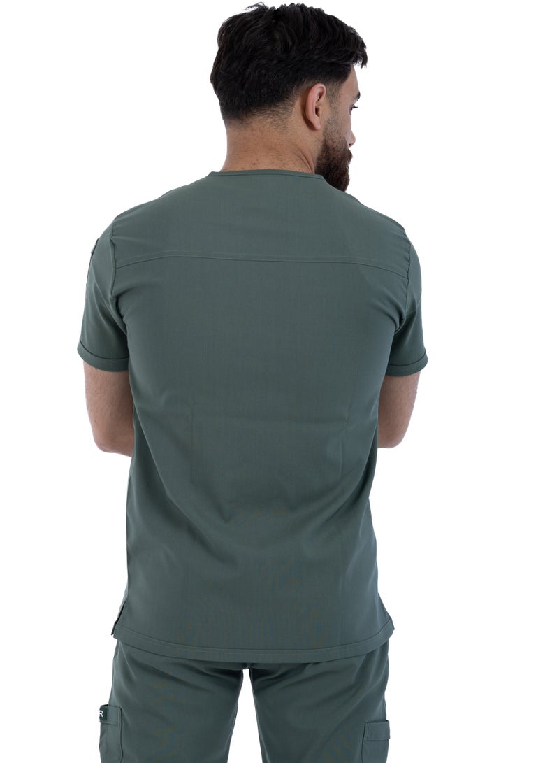 sezer Caesar Scrub for Men - Strength and comfort in an olive cotton design that fits you all day long  - Image 4