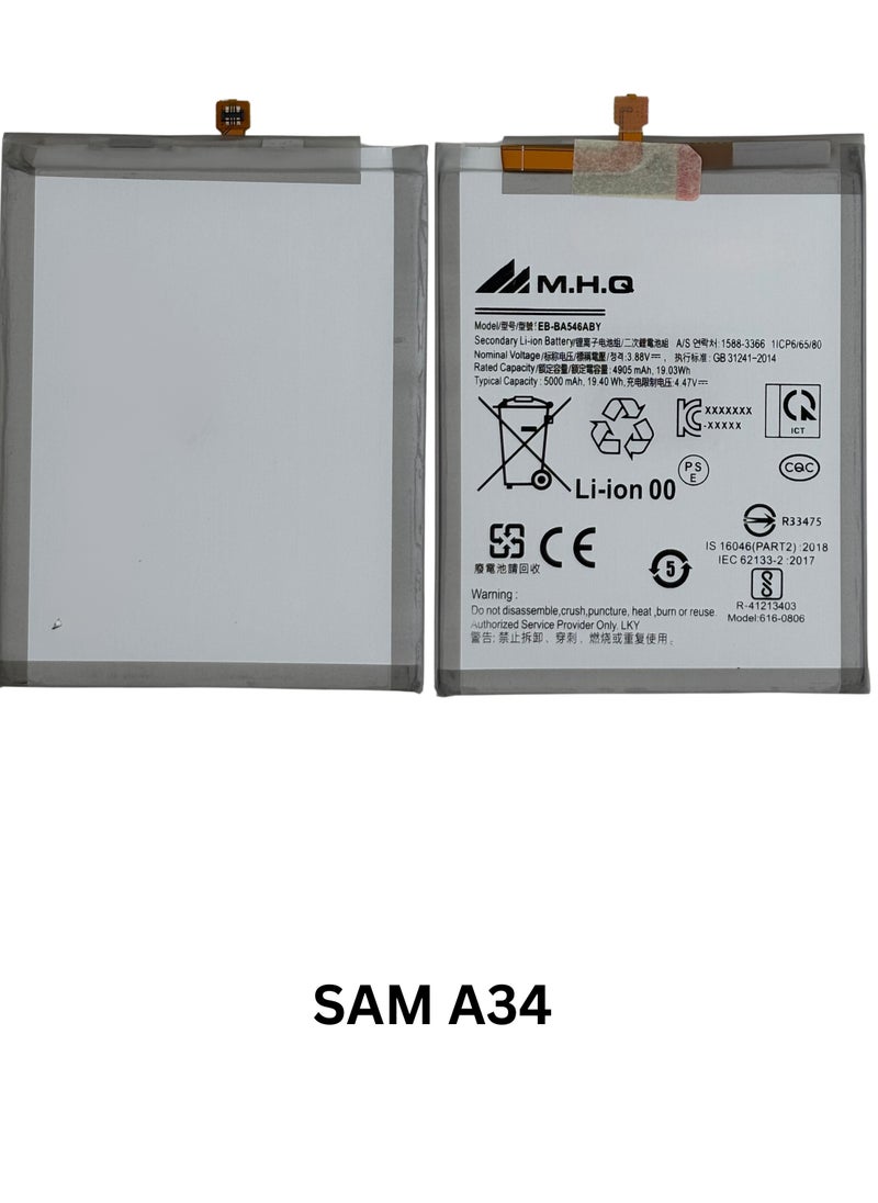 M.H.Q Samsung A34 / A54 SM-A346 / SM-A546 - EB-BA546ABY High Quality Battery  - Image 3