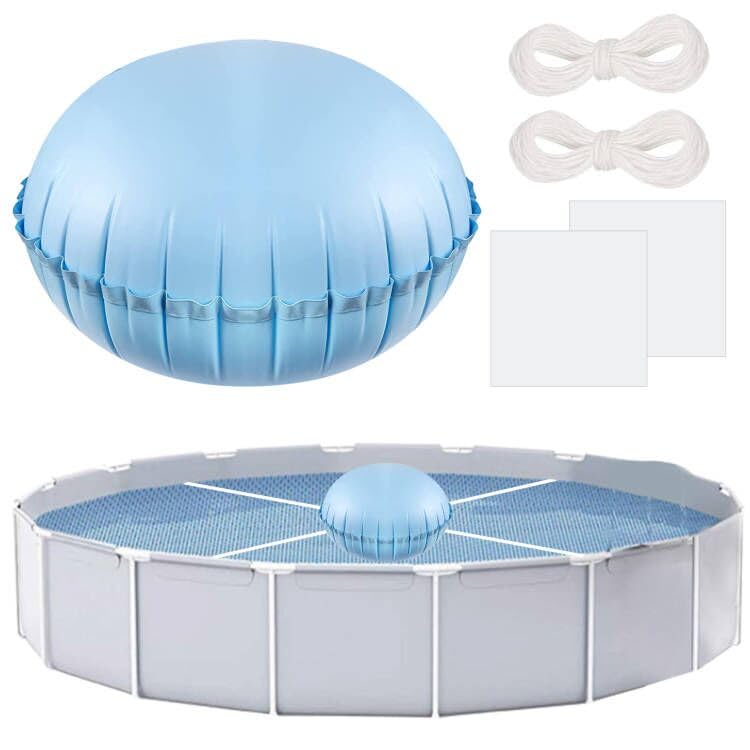 Waybas Pool Pillows for Above Ground Pools, 4ft Dia Heavy Duty Swimming Pool Air Pillow 0.4mm Thickened Pool Closing Winter Kit Pool Cover Float Balloon with String Repair Tape for Winterizing Ice Equalizer - Image 1
