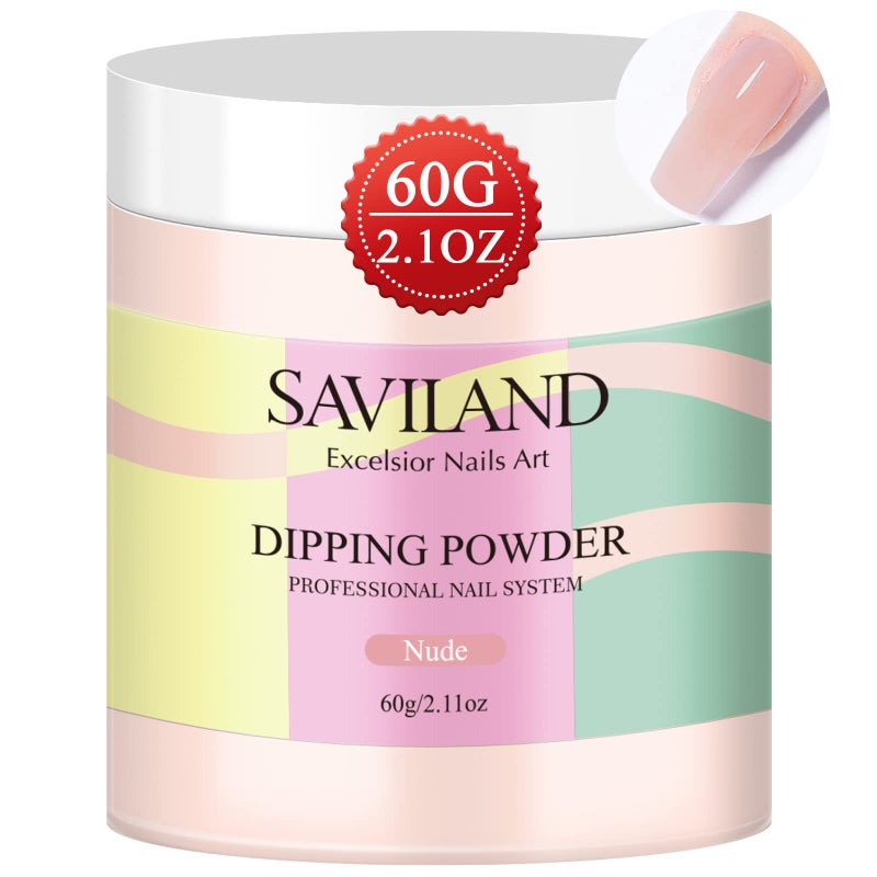 SAVILAND Nude Dip Powder - 2.1 oz Dip Powder for Natural French Nail Art, Strengthens Nails, Easy for Beginners, No Lamp Needed - Image 1