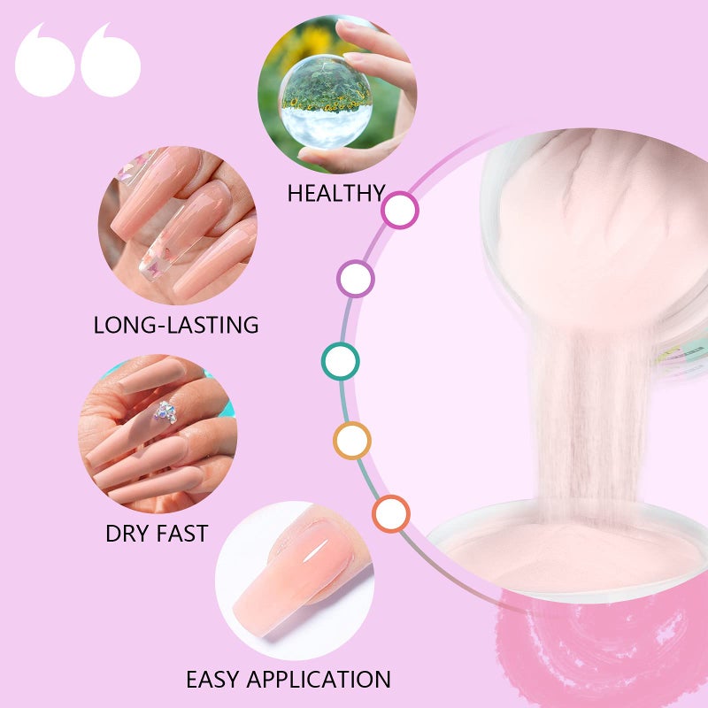 SAVILAND Nude Dip Powder - 2.1 oz Dip Powder for Natural French Nail Art, Strengthens Nails, Easy for Beginners, No Lamp Needed - Image 5