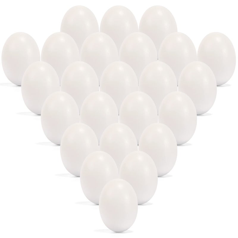 JOYIN 24 Pcs 2.36" Easter White Wooden Eggs, Unpainted White Wooden Fake for Kids DIY Paint Your Own Egg Decor, Easter Craft, Hunt, Basket Stuffers - Image 5