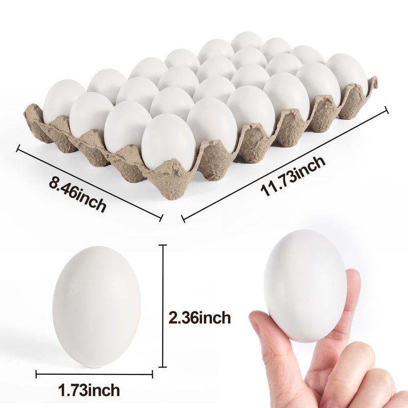 JOYIN 24 Pcs 2.36" Easter White Wooden Eggs, Unpainted White Wooden Fake for Kids DIY Paint Your Own Egg Decor, Easter Craft, Hunt, Basket Stuffers - Image 3