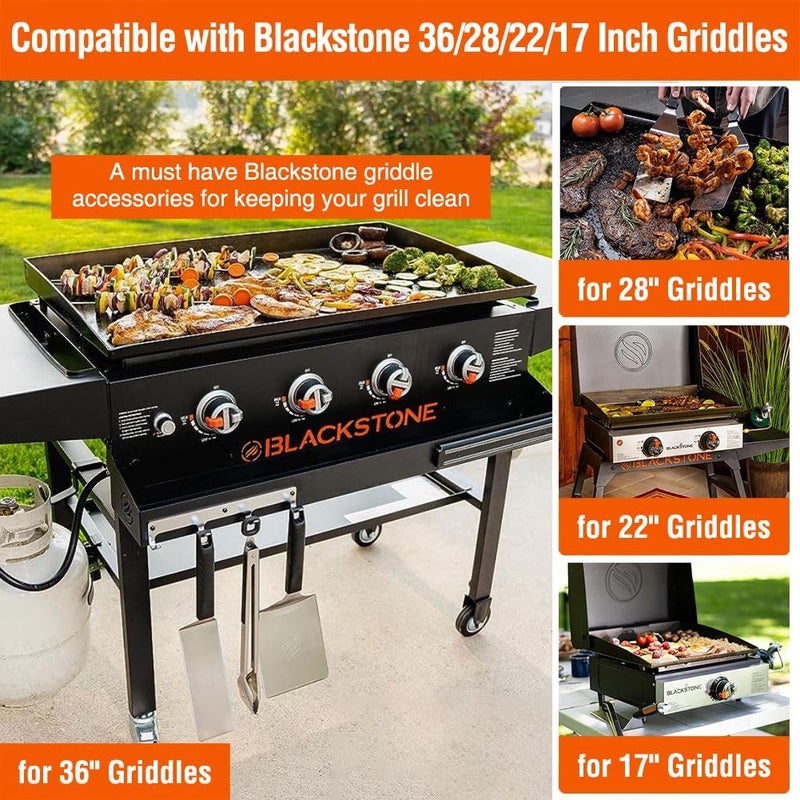 AKSDTH 2 Pack Blackstone Silicone Grease Cup Liners for 36 28 22 17 Inch Griddle, Reusable Catcher Liner Grill Tray Blackstone Accessories, Replacement of Aluminum Foil Drip Pans, Orange - Image 3