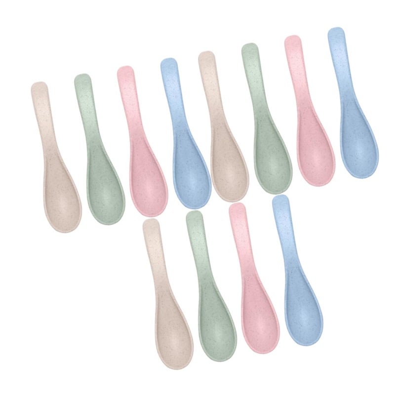Wheat Straw Soup Spoons Set of 12 Eco Friendly Sturdy Dining Utensils for Home - Image 2