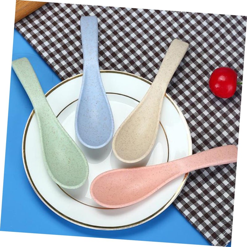 Wheat Straw Soup Spoons Set of 12 Eco Friendly Sturdy Dining Utensils for Home - Image 5