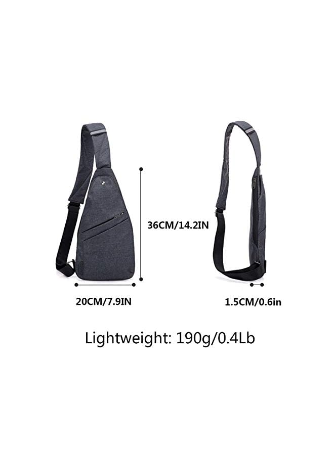 Goodern Sling Bag Anti-Thief Crossbody Personal Pocket Bag Lightweight Chest Shoulder Backpack for Travel Hiking Lightweight Sling Bag Anti-Theft Side Chest Bag Daypack for Men Women (Dark Grey) - Image 3