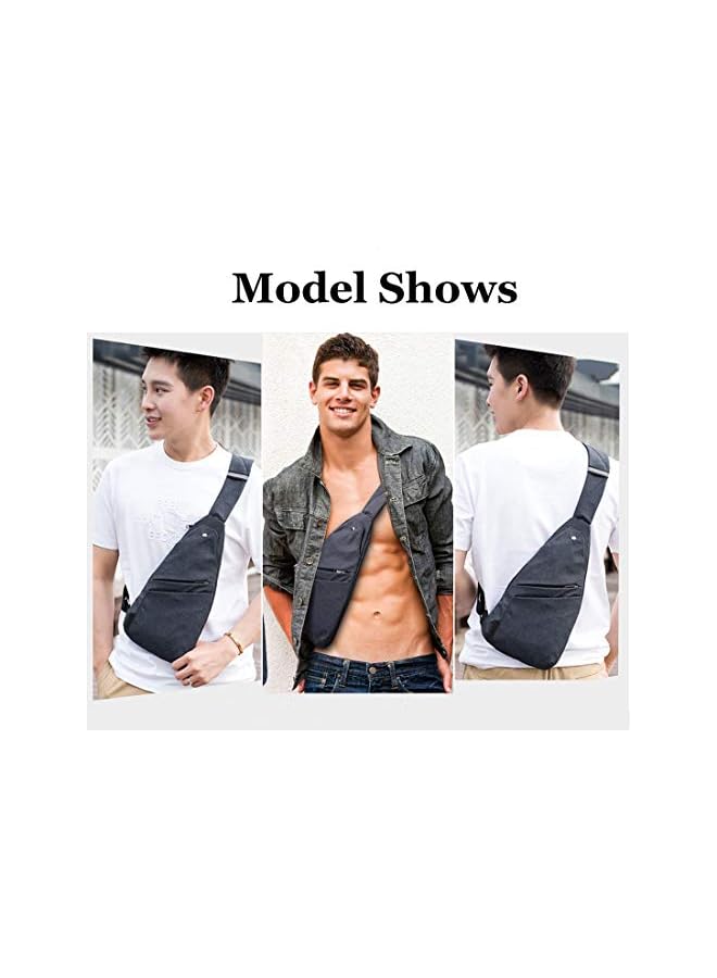 Goodern Sling Bag Anti-Thief Crossbody Personal Pocket Bag Lightweight Chest Shoulder Backpack for Travel Hiking Lightweight Sling Bag Anti-Theft Side Chest Bag Daypack for Men Women (Dark Grey) - Image 2
