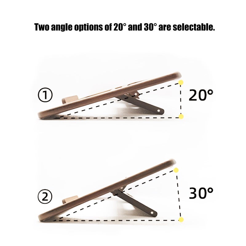 Walnut Wood Adjustable Laptop Stand Foldable Ventilated Base For Home And Travel - Image 5