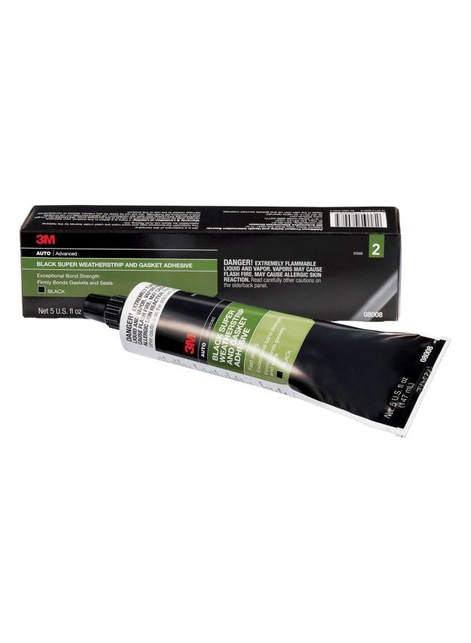 3M Black Super Weatherstrip and Gasket Adhesive, 08008, 5 fl oz, 1 Per Pack - Image 1