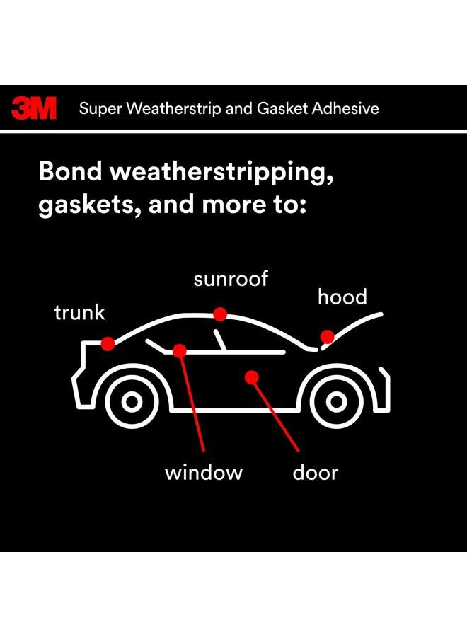 3M Black Super Weatherstrip and Gasket Adhesive, 08008, 5 fl oz, 1 Per Pack - Image 3