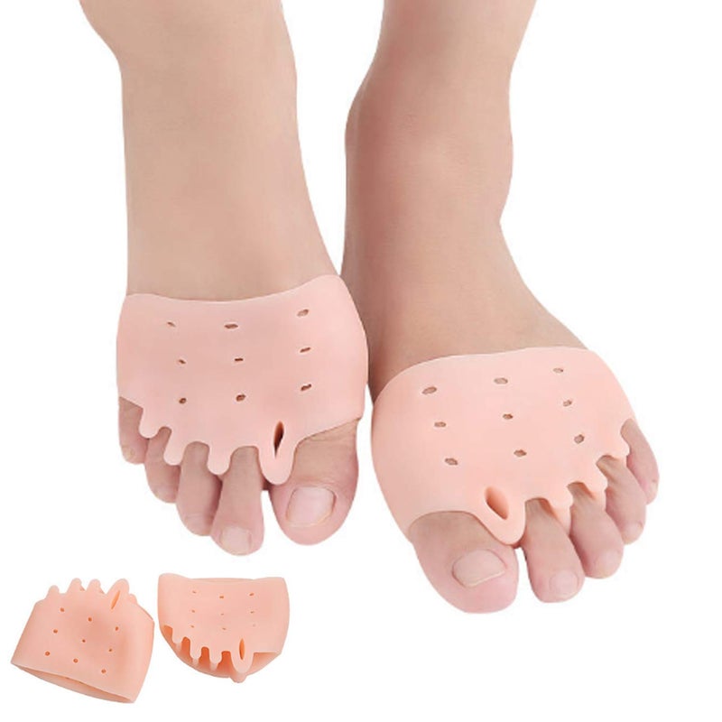 1Pair Toe Separators Ball of Foot Cushion Metatarsal Pads for Women Silicone Forefoot Cushions Great for Mortons Neuroma Blisters Forefoot Pain Diabetic Feet NonSlip WearResisting