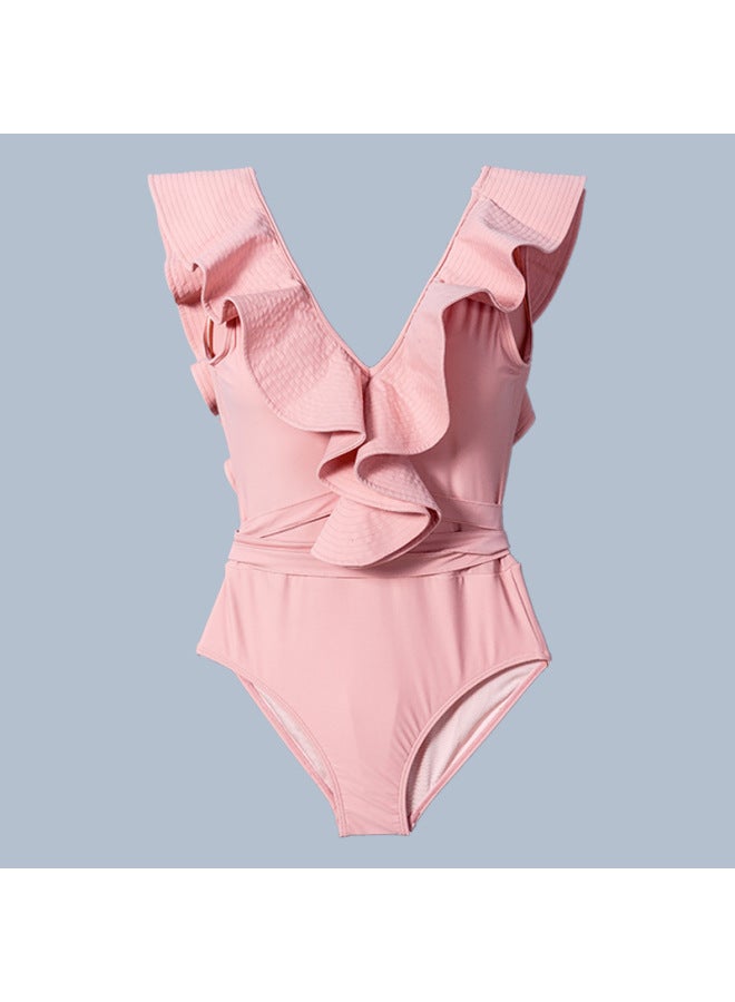 Generic Lotus Leaf One-piece Swimsuit Women's Summer 2022 New Fairy Fan Sexy Slimming French Backless Korean Ins Hot Spring 
