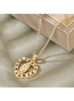 Generic Elegant Luxury Copper Inlaid Zircon Heart Pendant Necklace Trendy High-End Feel Jewelry One Piece Wholesale From China Gold 