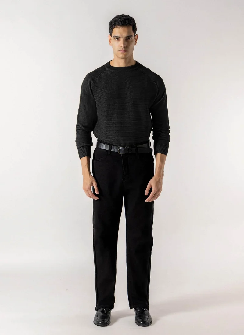 Shapes HORIZONTAL RIBBED CREW NECK SWEATER