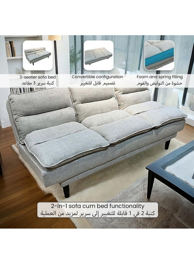 Micasa Elegant and Modern Design 3-Seater Durable Sofa Bed Grey 80 x 97 x 185 cm 94002 - Image 4