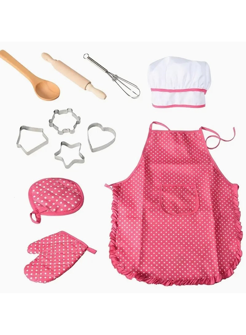 Kids chef set | Children’s kitchen play set | Pink chef hat for girls | Baking tools for kids | Pretend cooking toys | Toddler kitchen set | Kids apron and hat set | Play kitchen accessories | Girls’ cooking playset | Educational kitchen toys  - Image 1