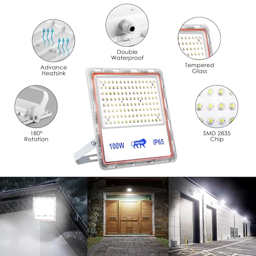 Gesto 120W Lens Flood Light – Ip65 Waterproof Led Lights with 120 Wide Beam | Halogen Light,Focus Light for Yard,Showroom,Shop, Factory,Garden,Temple,Tent, Warehouse,Playground (Cool White)-Pack of 1 - Image 3