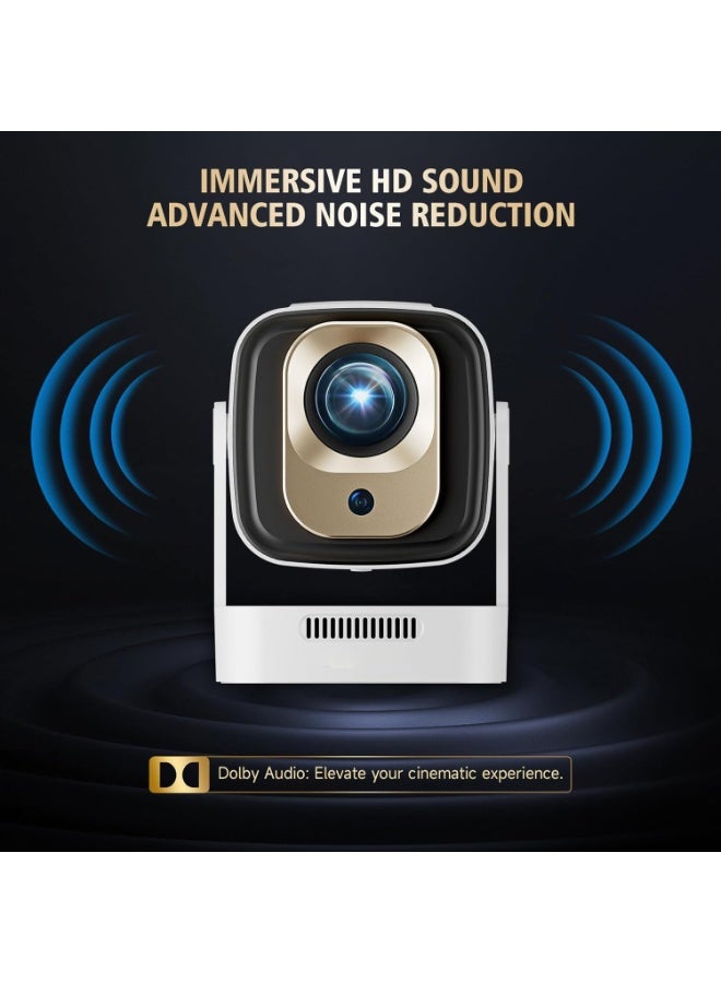 【Auto Focus&1080P】Mini Smart Projector with 4K Support, Portable Projector with Wifi and Bluetooth, 5W Speaker, Built in Apps, Voice Control, Outdoor Movie Projector - Image 5