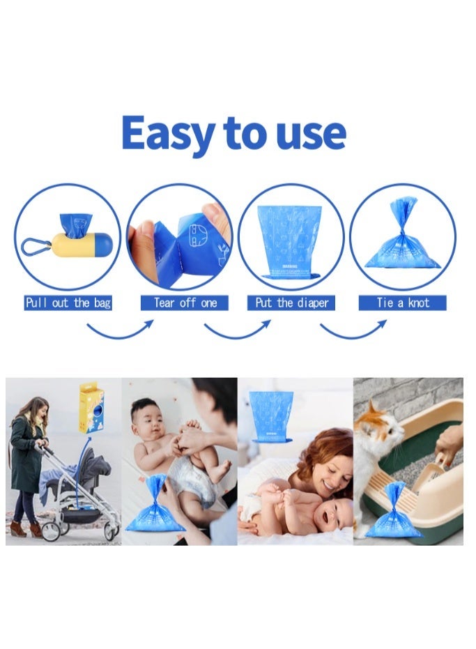 WEKUBA 240PCS Baby Diaper Disposal Bags, 16 Rolls of Diaper Bags,Disposable Baby Diaper Bags, Biodegradable, Leak‑Proof Durable Diaper Nappy Waste Bags with Dispenser, Portable for Daily Use & Travel, Quick Diaper Disposal Solution - Image 5