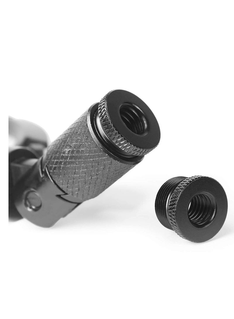 4 Pack Microphone Screw Thread Adapter 5/8 Inch Male to 3/8 Inch Female Compatible with Blue Yeti and Snowball Microphones in Black and Silver - Image 4