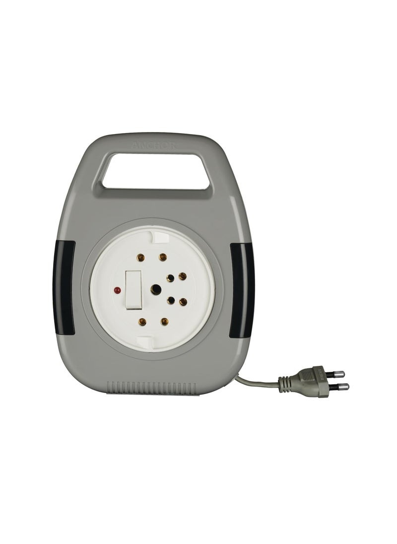 Anchor Anchor by Panasonic 6A 2 Pin Flex Box with Indicator Handle 8 Mtr Extension Flex Box for Home Office Grey 5219 