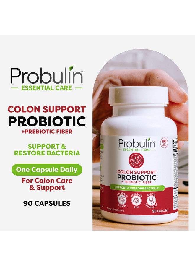 Probulin مكمل بروبيولين لدعم القولون، بروبيوتيك يومي، لصحة الأمعاء والهضم والمناعة، كبسولات بروبيوتيك للرجال والنساء، 20 مليار وحدة تشكيل مستعمرة، نباتي، زجاجة تحتوي على 90 كبسولة - Image 2