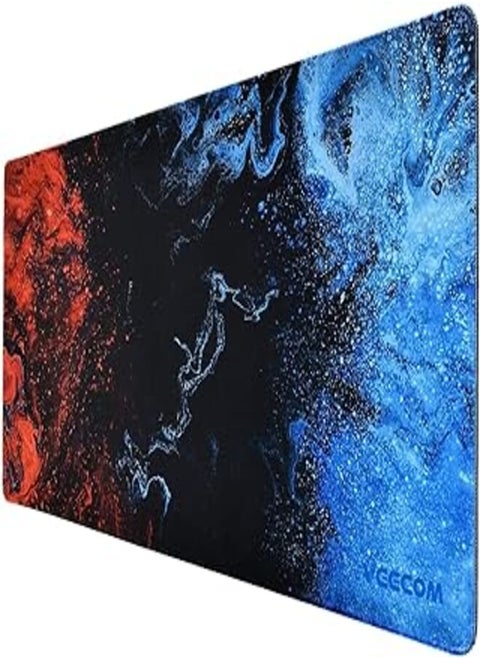 Gaming Mouse Pad, Large XL, Computer Gamer, Extended For Keyboard and Mouse for Desk, Non Slip Mouse Mat (Blue in Red) size 30 * 70cm