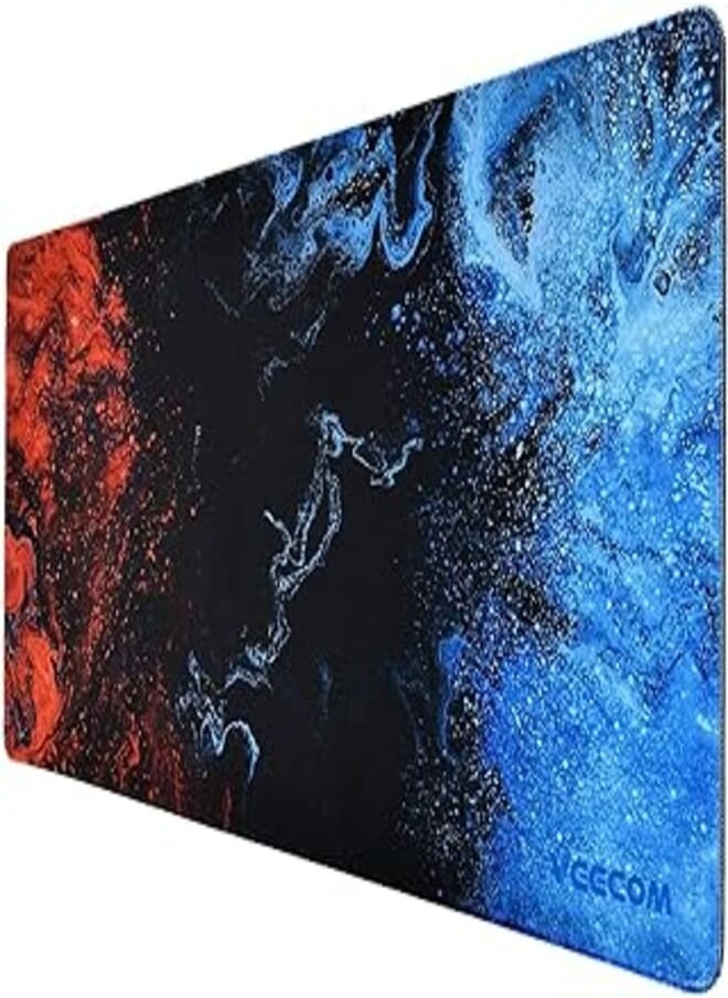 Gaming Mouse Pad, Large XL, Computer Gamer, Extended For Keyboard and Mouse for Desk, Non Slip Mouse Mat (Blue in Red) size 30 * 70cm