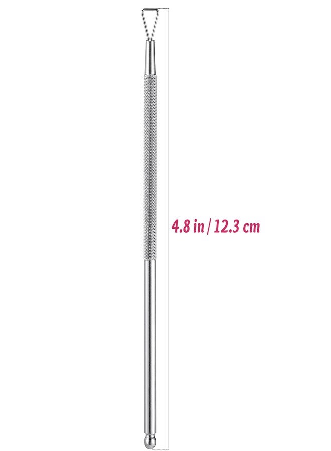 KALLORY 4pcs Stainless Steel Cuticle Pusher Dual-Sided Nail Dotting Pen Metal Dead Skin Remover for Professional Manicure Pedicure Nail Art Care Tools - Image 2