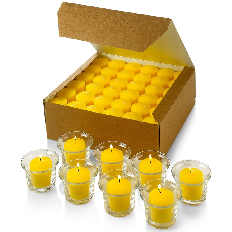 Set of 72 Votive Citronella Candles Summer Scented Candles for IndoorOutdoor Use 10 Hour Burn Time Made in USA