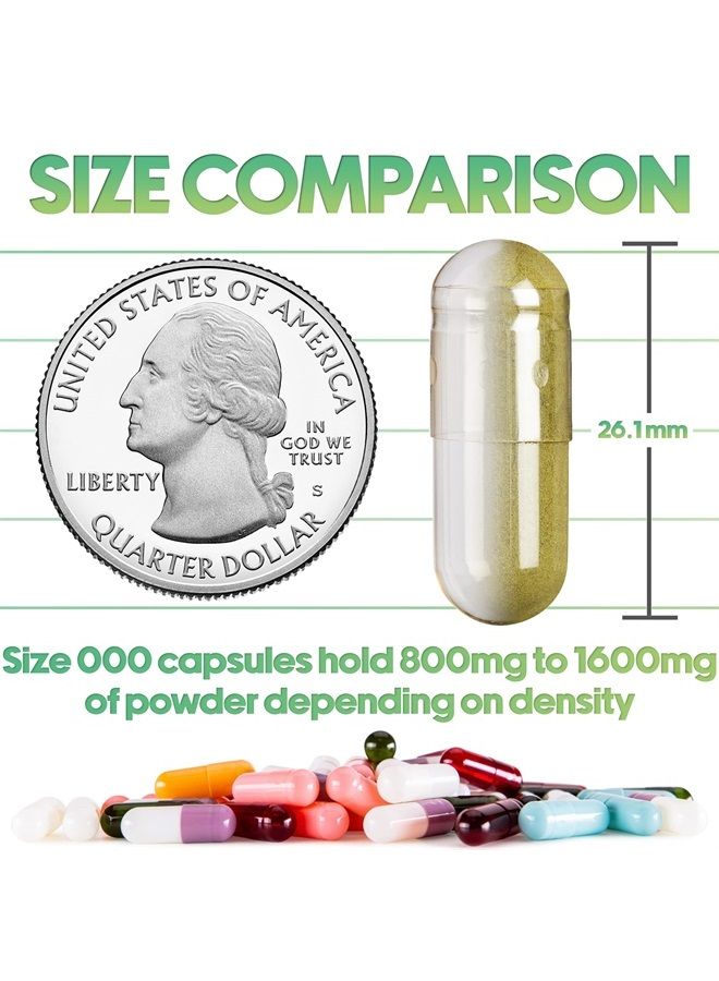 XPRS Nutra Size 000 Empty Capsules - 250 Count Clear Empty Vegan Capsules - Vegetarian Empty Pill Capsules - DIY Vegetable Capsule Filling - Veggie Pill Capsules Empty Caps Pills - Image 1