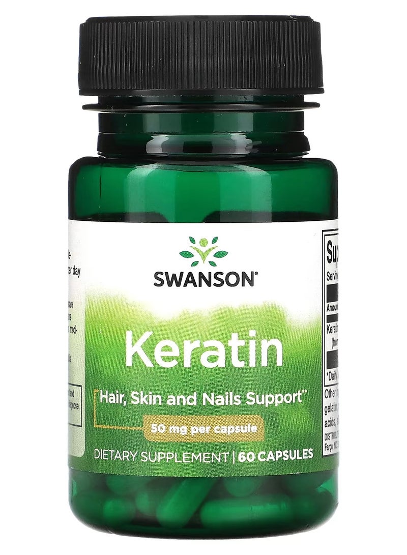 سوانسون، كيراتين، 50 ملغ، 60 كبسولة