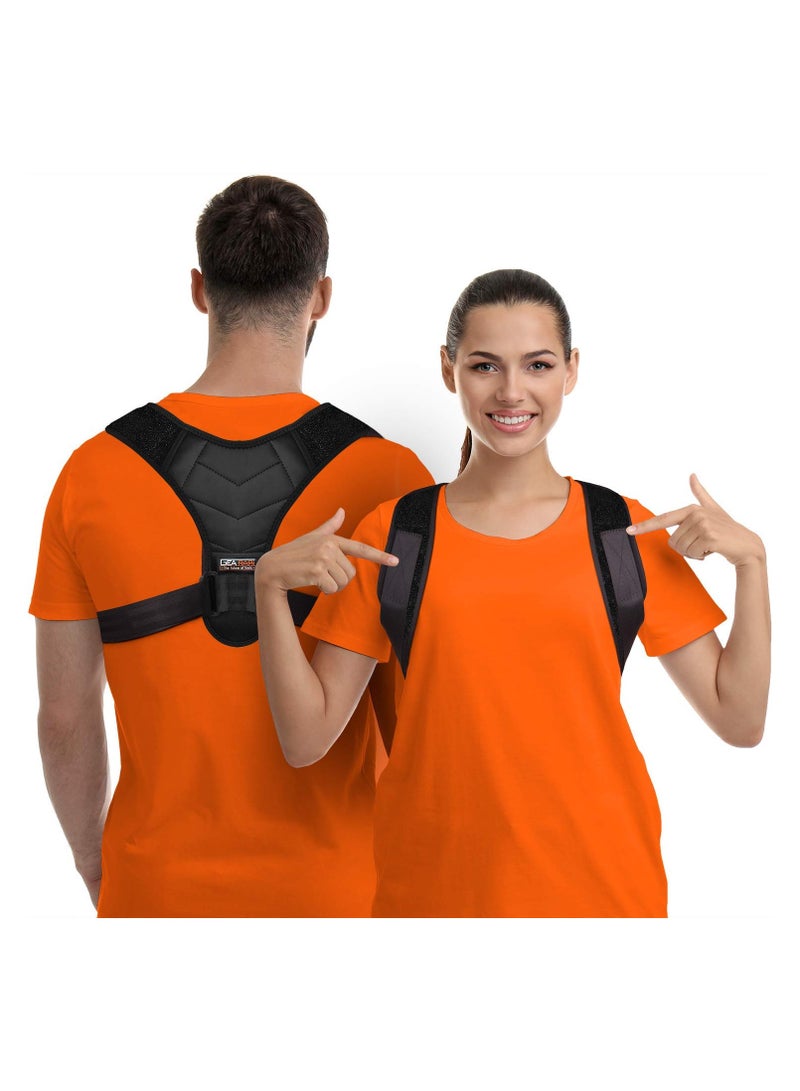 عام جهاز تصحيح الوضعية للرجال والنساء، حزام مرن ومريح قابل للتعديل - دعم للظهر العلوي لتخفيف آلام الظهر وتصحيح وضعية الرقبة، مساعدة في تصحيح الترقوة وتقويم العمود الفقري، مريح لآلام الظهر والكتف. - Image 1