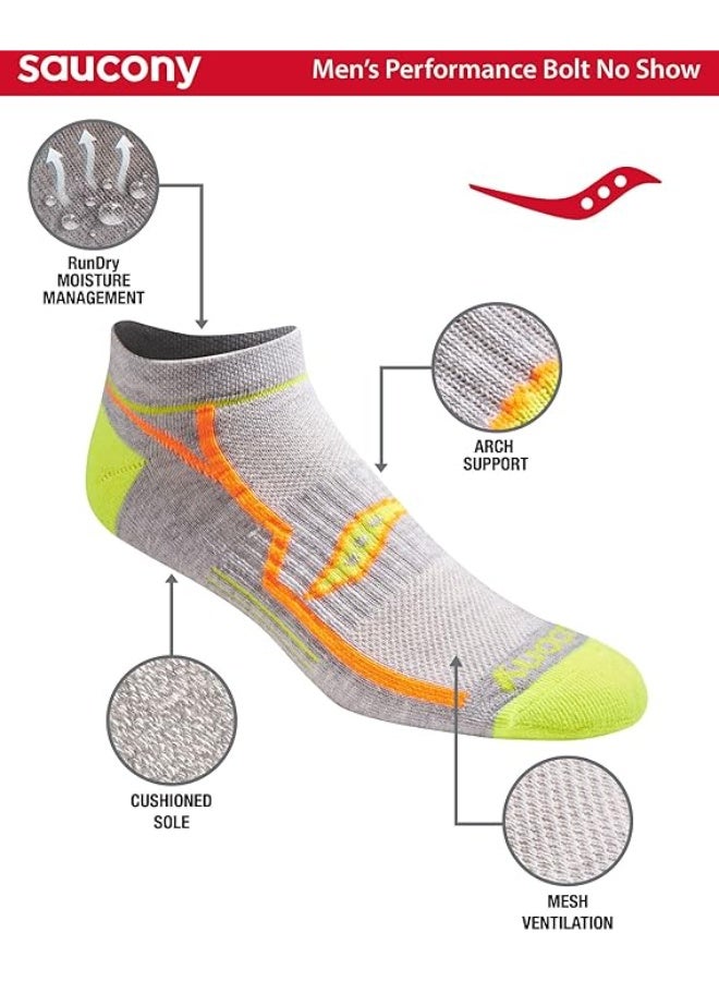 saucony جوارب ساكوني للرجال متعددة التعبئة، أداء مريح، بدون كعب، برتقالي (6 أزواج)، مقاس الحذاء: 8-12 - Image 3