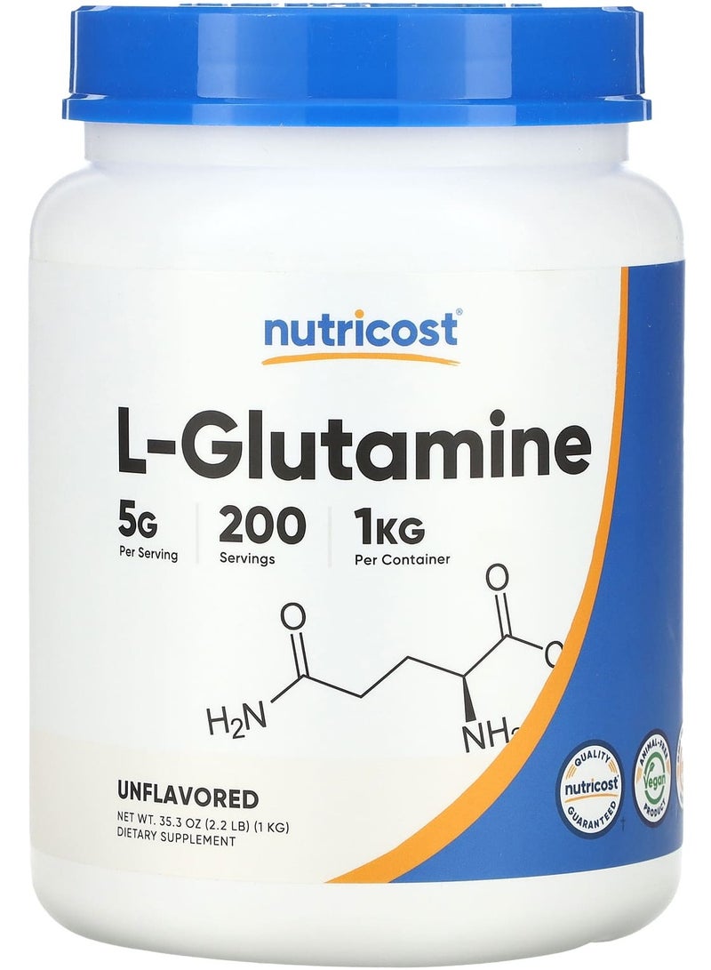 Nutricost L-جلوتامين، بدون نكهة، 35.3 أونصة (1 كجم)