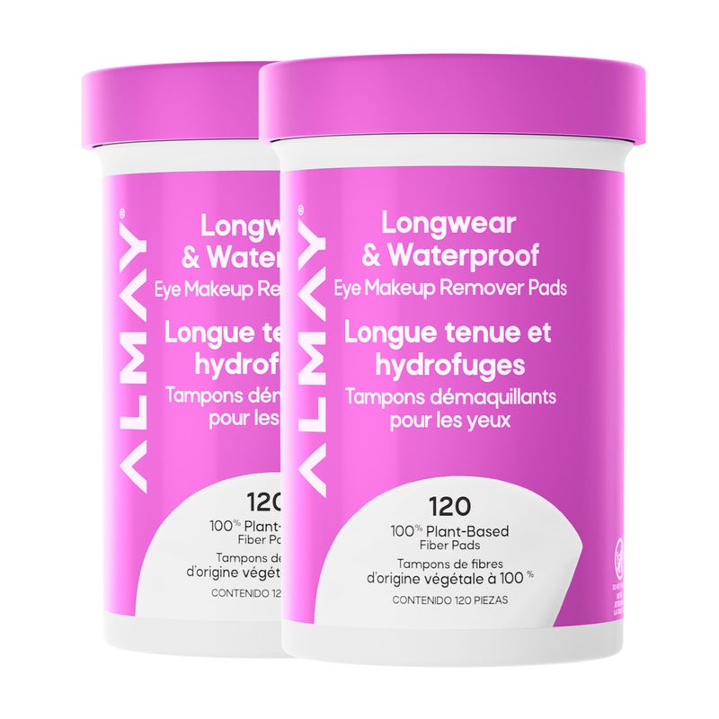 Almay Makeup Remover Pads Longwear Waterproof Hypoallergenic FragranceFree Dermatologist Ophthalmologist Tested Packaging May Vary 120 CountPack of 2 - Image 2