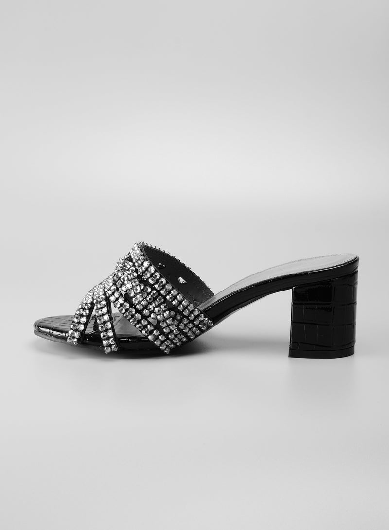 Women's  Handmade High-heel Designer Sandals  ,Crystal Round Toe ,Party and Casual Vacation Flat Shoes Fashion For Summer 2024 - Image 1